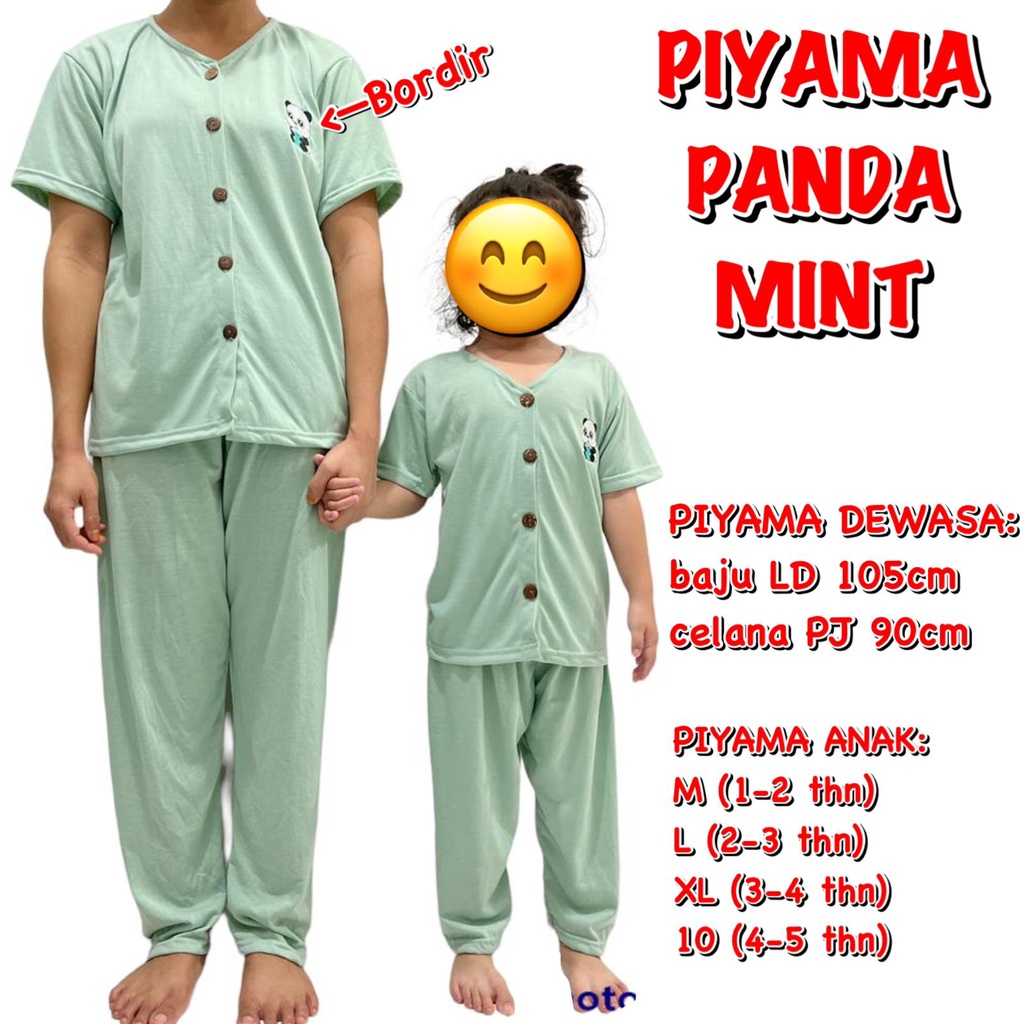 (1 KG MUAT 3 STEL) BAJU TIDUR BISA PASANGAN COUPLE IBU ANAK MOM KIDS PIYAMA KAOS COMBED KANCING