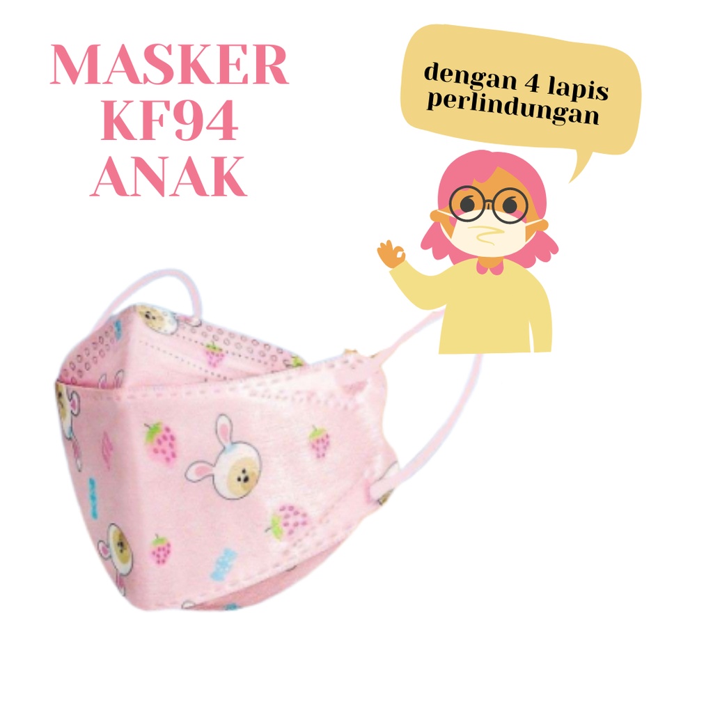 MASKER ANAK KF94 KARAKTER CEWE COWO ISI 10PCS afm