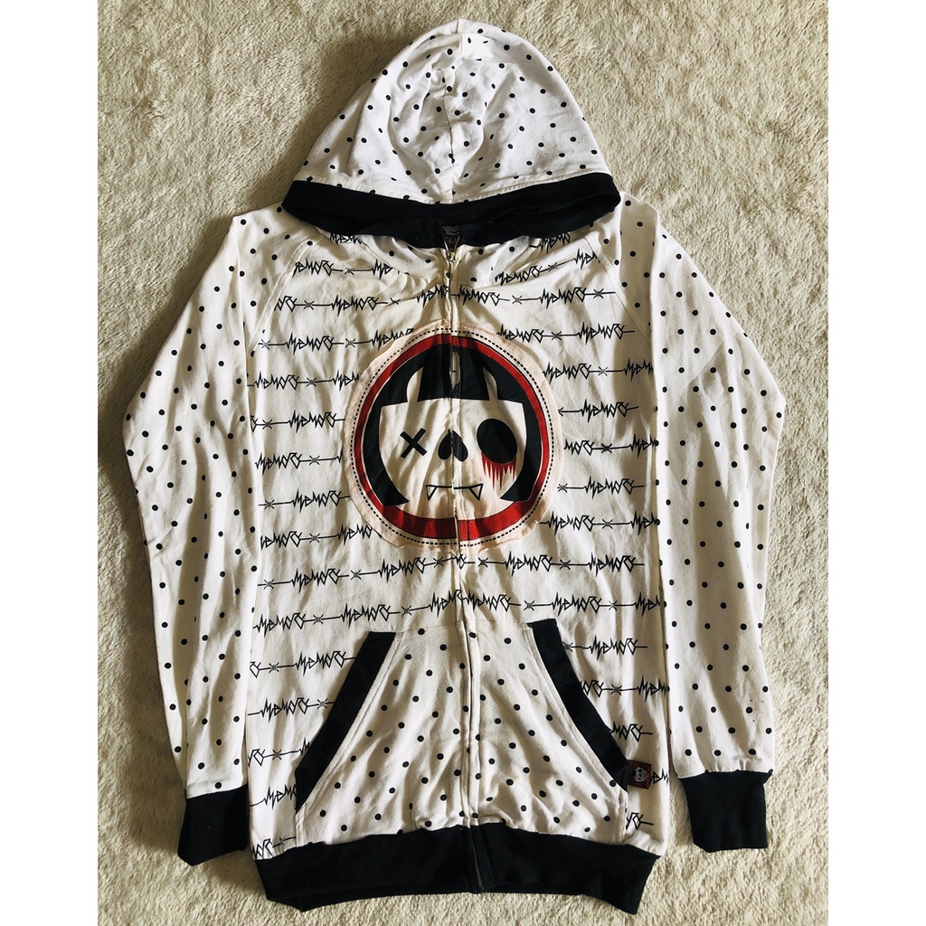 Hoodie Zipper Memory Logo Wanita Putih Slim Fit ( Memory Remind )