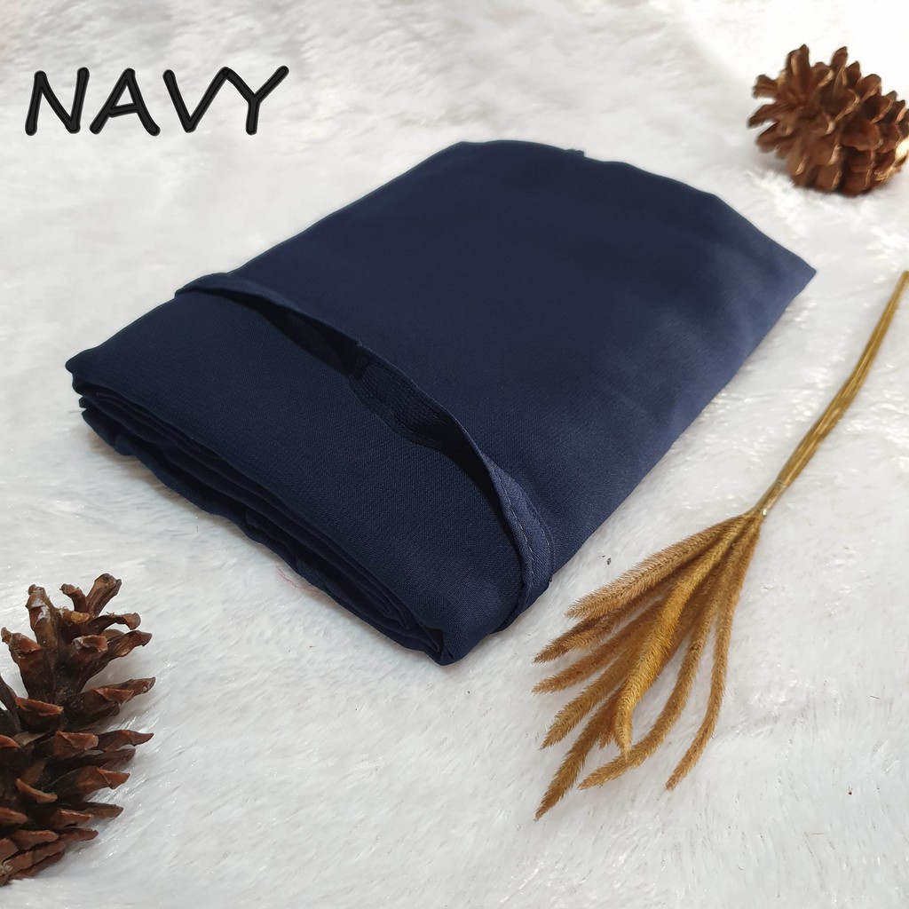 Khimar KAYLA Dua Layer Jumbo Nonped / Fine Katun Hijab Syari-navy