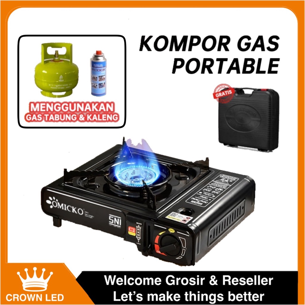 Kompor Gas Portable Camping BBQ OMICKO Kompor Masak Portabel Praktis