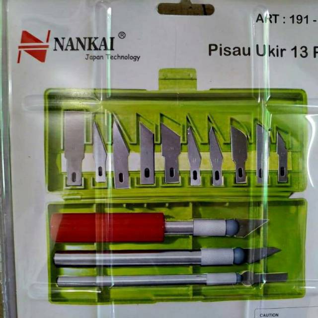 PISAU CUTTER 13in1 NANKAI / ALAT UKIR PAHAT KAYU / PISAU UKIR NANKAI 13 PCS