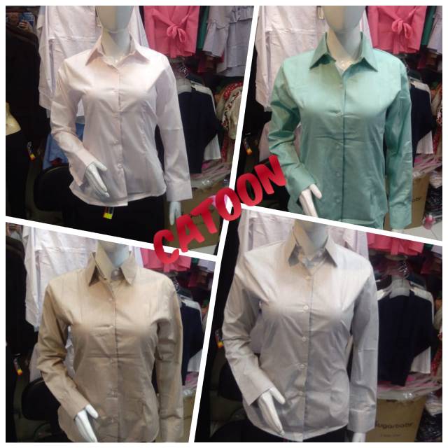KEMEJA KERJA POLOS WANITA KEMEJA FORMAL WANITA TERMURAH /keja kerja cewek KATOONN STRECT POLOS