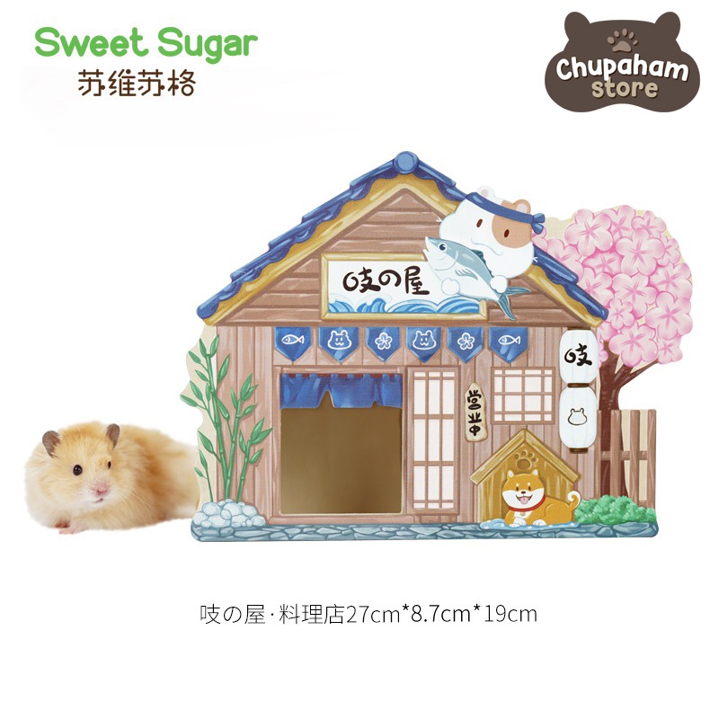 Sweet Sugar Wooden House Collection / Hideout Hamster Gerbil Kayu Lucu Import Rumah Kayu Aksesoris Kandang Hamster-Hams Onsen