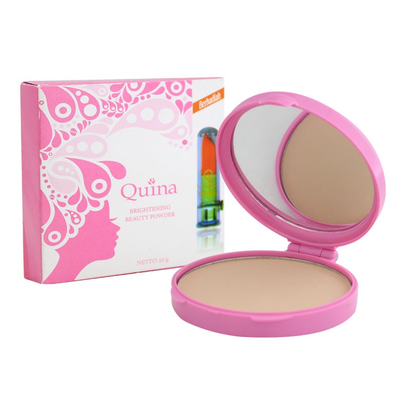 quina compact powder gratis lipstik mini bedak quina bpom murah
