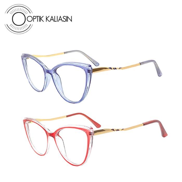 Frame Kacamata wanita cat eye mata kucing besi full frame pegas 7820