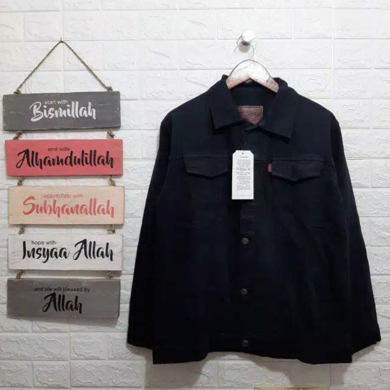 (XL XXL XXXL)JAKET JEANS COWOK BIGSIZE MAROON HIJAU ARMY HITAM