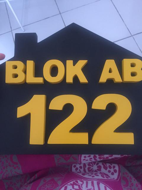 Nomer Nomor Angka Rumah Kayu Wooden Home Number Huruf Timbul Bahan Mdf Tanpa Atap