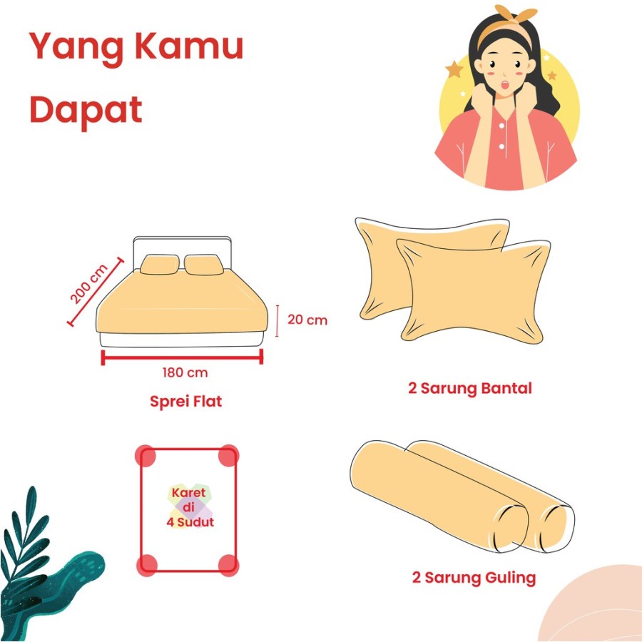 KINTAKUN Sprei 140x200 Tinggi 20 / 25 cm Motif Adara Anindya Celvana Darma Fahira Hasya Intanayu Lunetta Lorencia Melanita Marmaya Nayla Rayhan Zanetta Zania - SP 140 TBT