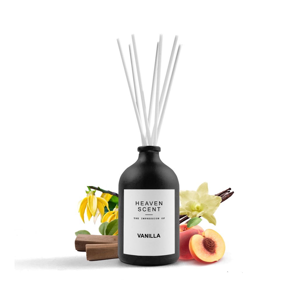 HEAVEN SCENT Luxury Reed Diffuser 100ml - Pengharum Ruangan Aromaterapi Inspired by Fragrances-Body S Vanilla
