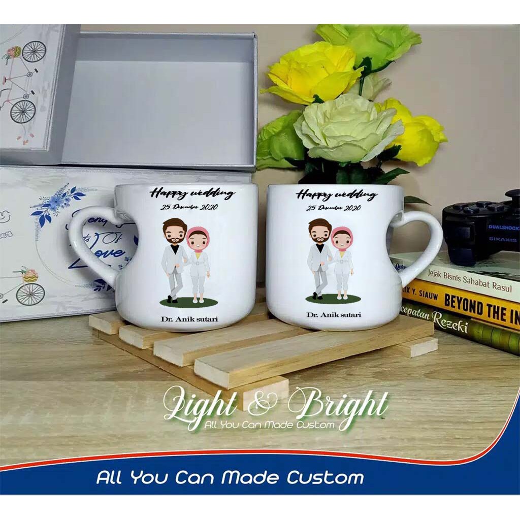 ASTONE Mug CUSTOM FOTO & TULISAN  cewek kado cowok pacar MUG couple wedding