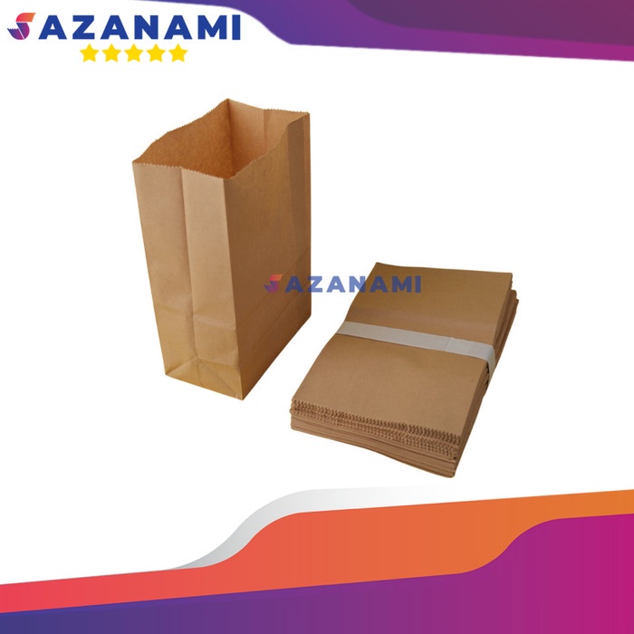 

PAPERBAG KANTONG KERTAS 12 X 19 X 7 PAPER BAG COKLAT POLOS ISI 50 PCS
