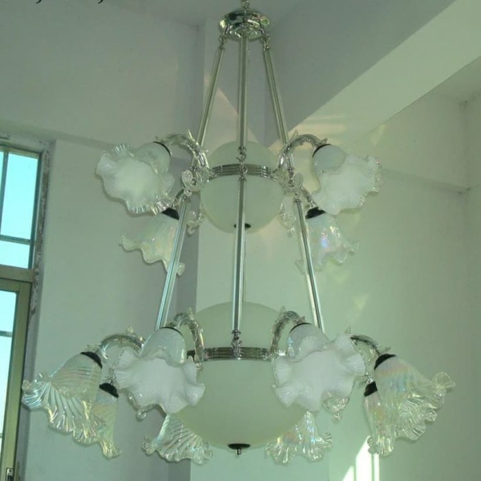 LAMPU GANTUNG/HIAS/MINIMALIS/BUNGA 2 SUSUN 15 LAMPU