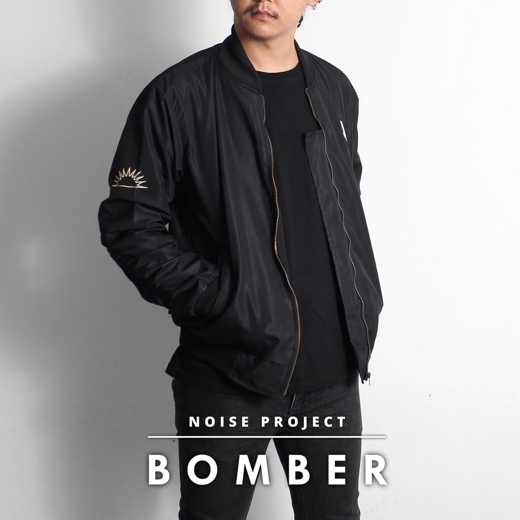 Jaket Noise Project Original Product Jaket Bomber Noise Jaket Outdoor Hitam