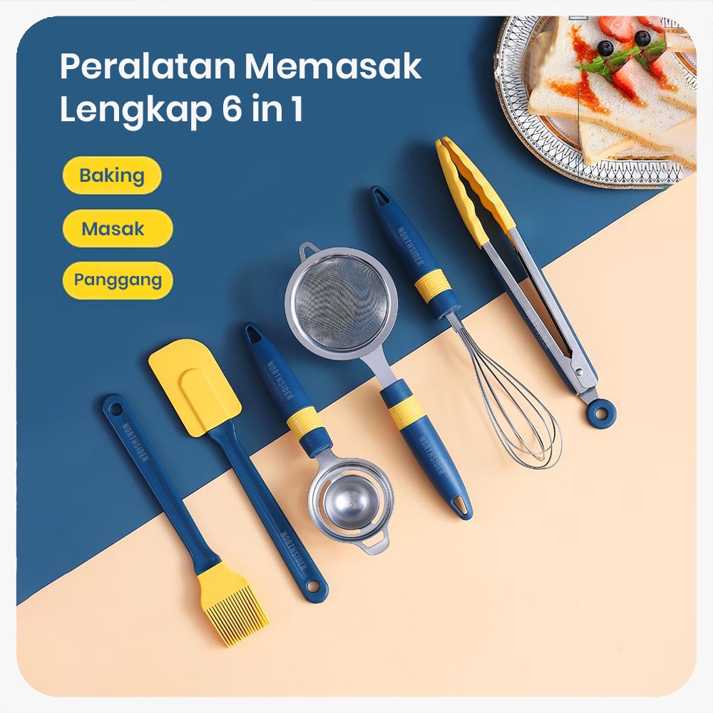 UTENSIL BAKING SET 6 PCS | SPATULA SILIKON PREMIUM ALAT MASAK - A07521