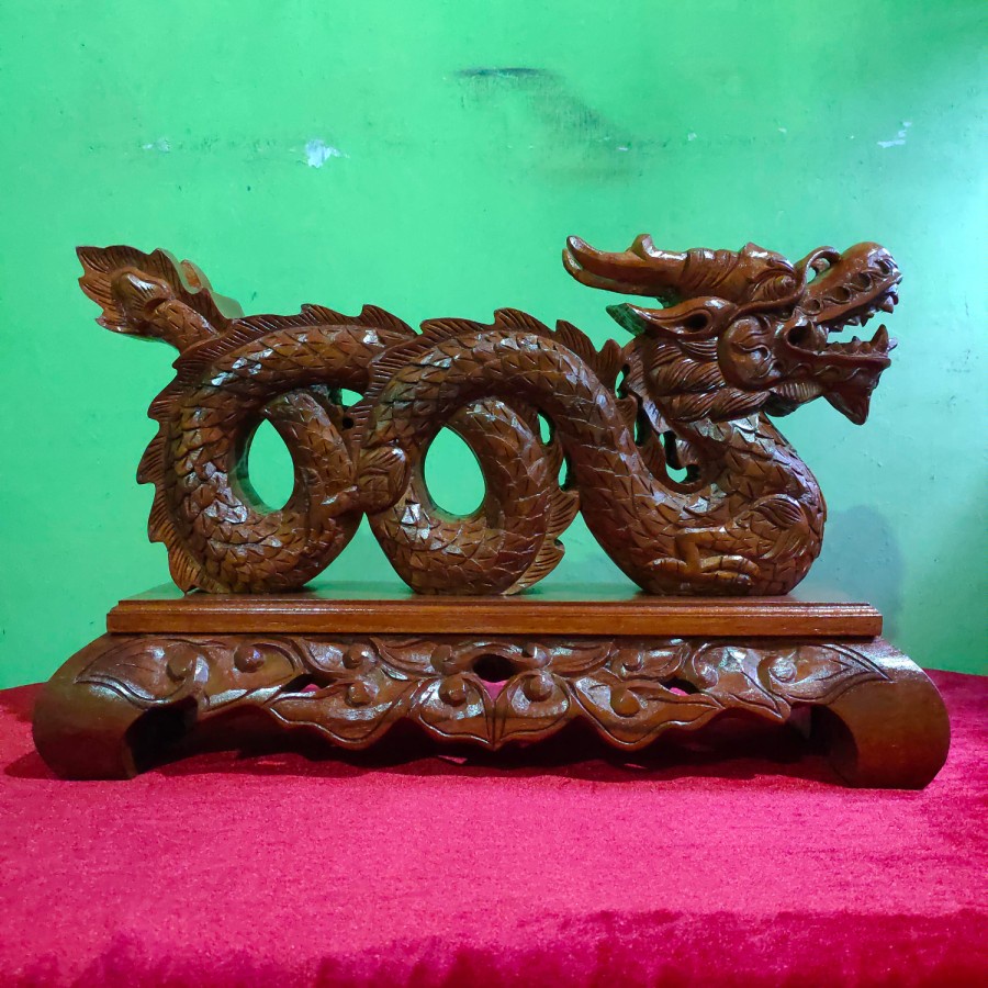 Stand Katana Ukiran Naga Istimewa Kayu Jati Asli