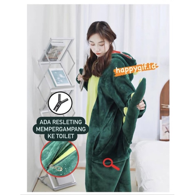 ONESIE DINO DEWASA UNISEX PRIA WANITA KIGURUMI KOSTUM DINOSAUR