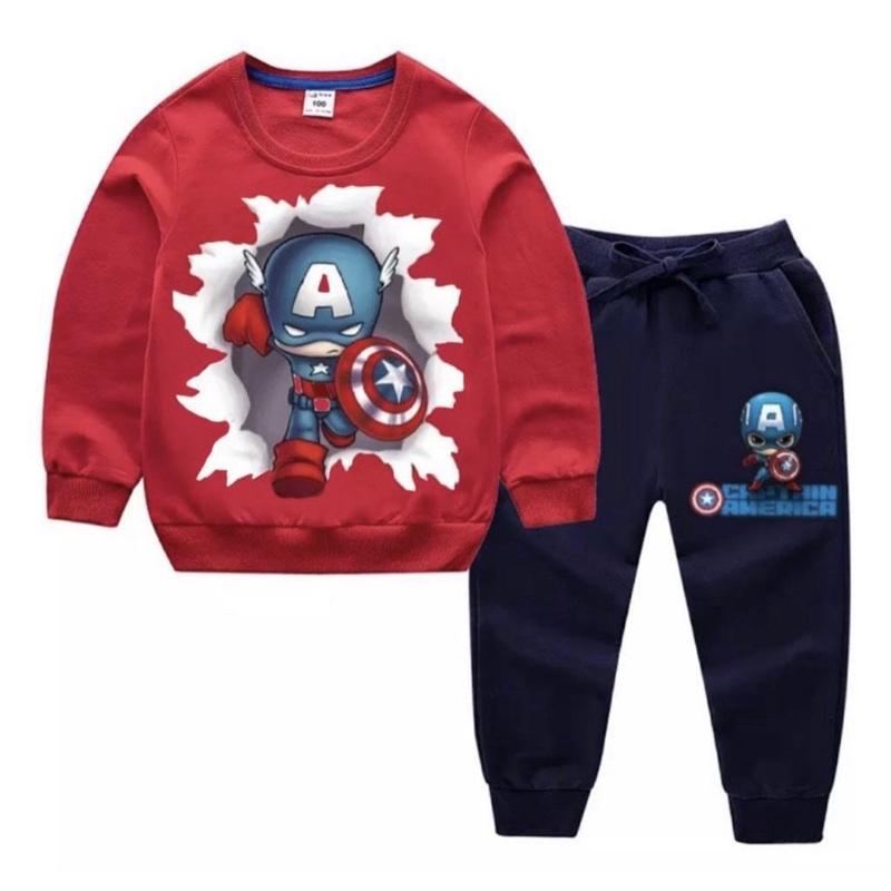 SETELAN SWEATER ANAK SUPERHERO TERBARU 1-5 TAHUN