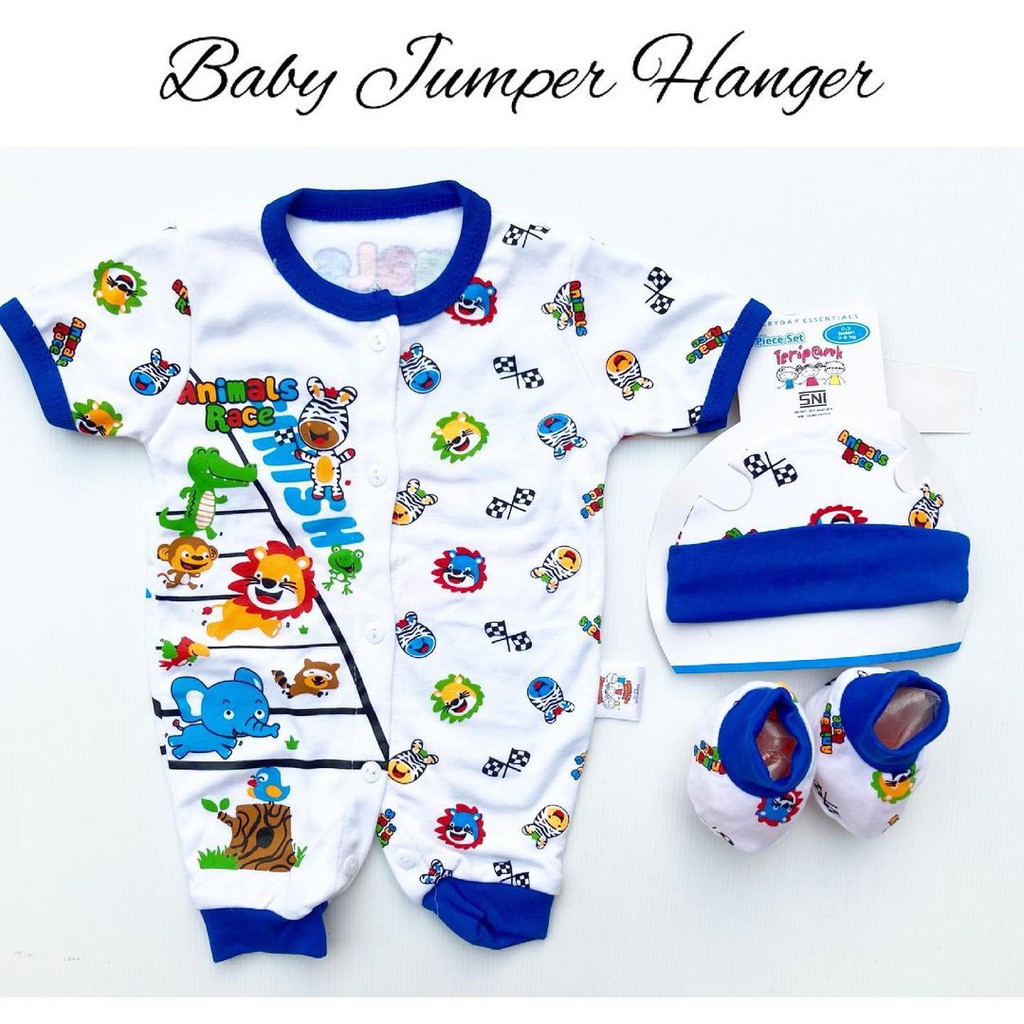 Jumper Hanger Set Lahiran Kado Giftset Paket Lucu Fashion Anak Bayi Cowok Laki Laki Baru Lahir Murah