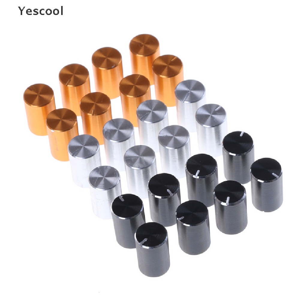 Yescool 8pcs Knob Kontrol Volume Potentiometer Bahan Aluminum Diameter 6mm 10x15mm