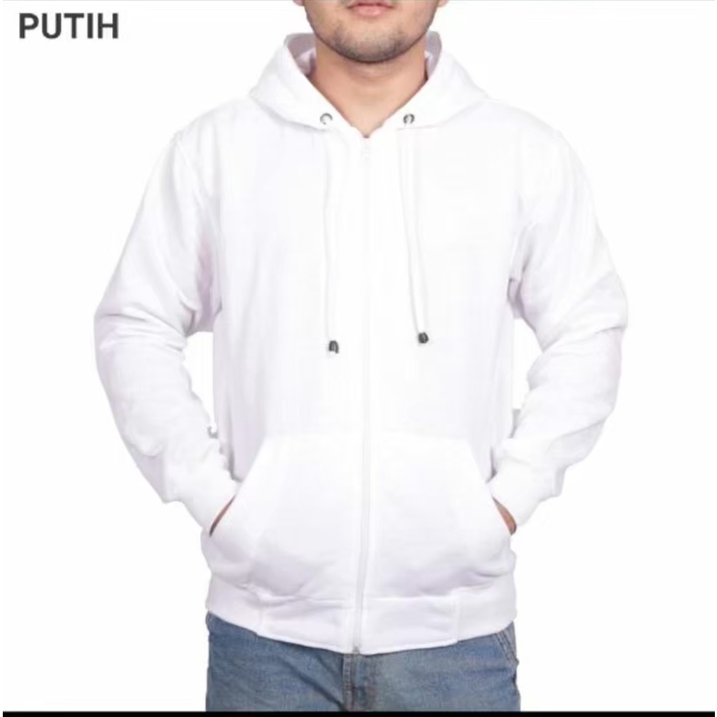 Hoodie Ziper Polos Pria dan Wanita - Hoodie Ziper polos