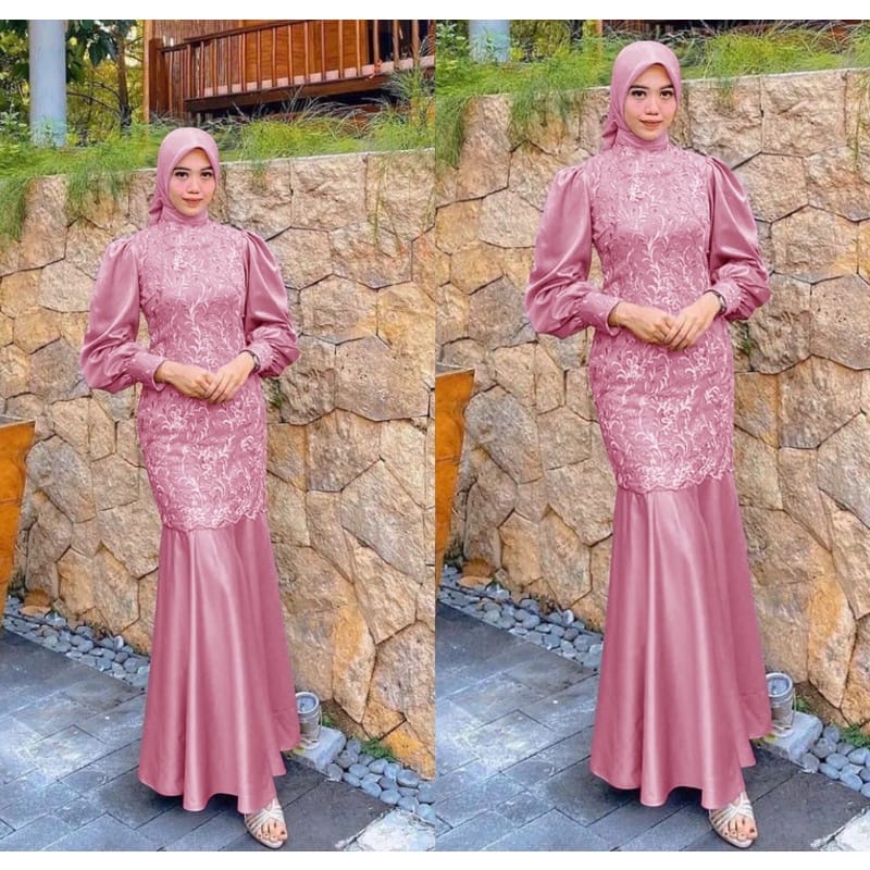 O2 Fashion / Maxi desya duyung / bisa cod / gamis tile model terbaru gamis tile mutiara