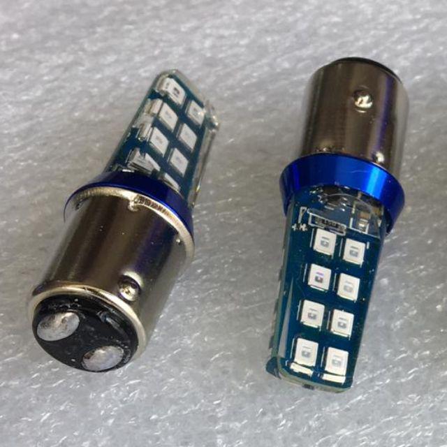 Lampu Led Rem 1157 Mobil Motor 16 Led Nyala Kedip-Biru