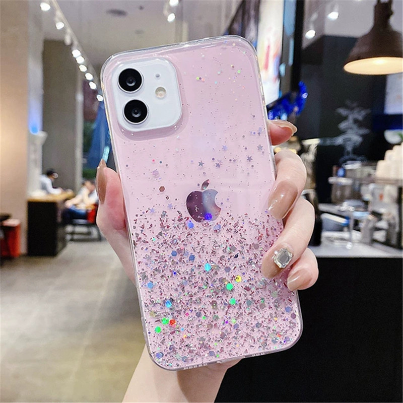 Casing Oppo A15 A11 A5 A9 2020 A5s A3s A12 A7 A11K A15S A92 A52 A53 A33 2020 Reno 4 4F 4Lite 4pro A12e A72 A31 F9 F9pro F11 F11pro F7 A37 A1K A32 A93 F17pro Glitter Bling Soft Cover-Y4(Pink)