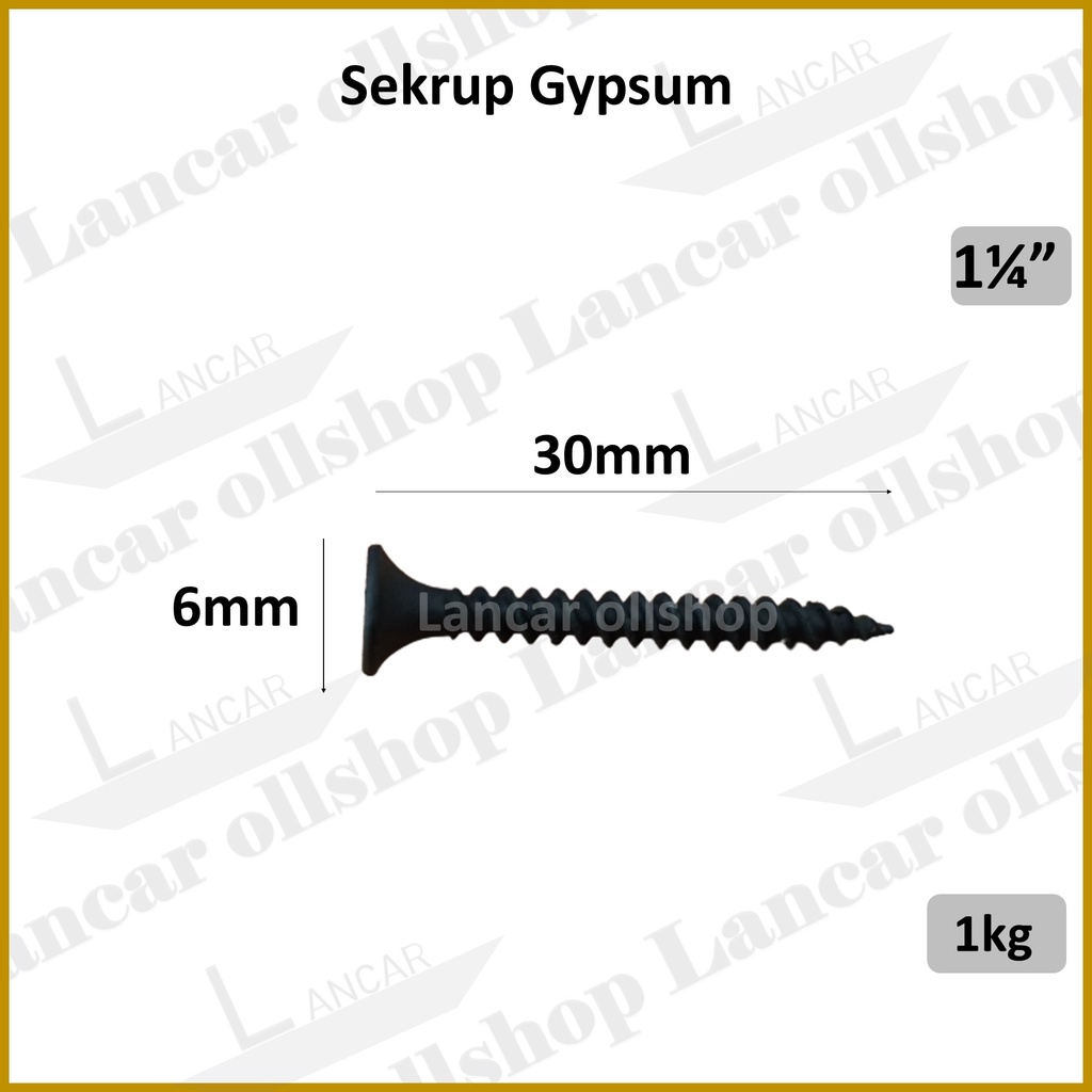 Sekrup Gypsum ukuran 1 | 1 1/4 | 1 1/2 | 2