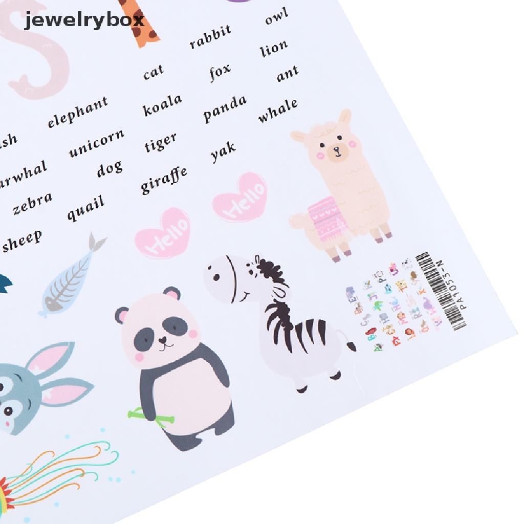 (jewelrybox) Stiker Dinding 26 Huruf + Binatang Hutan Untuk Dekorasi Kamar Anak