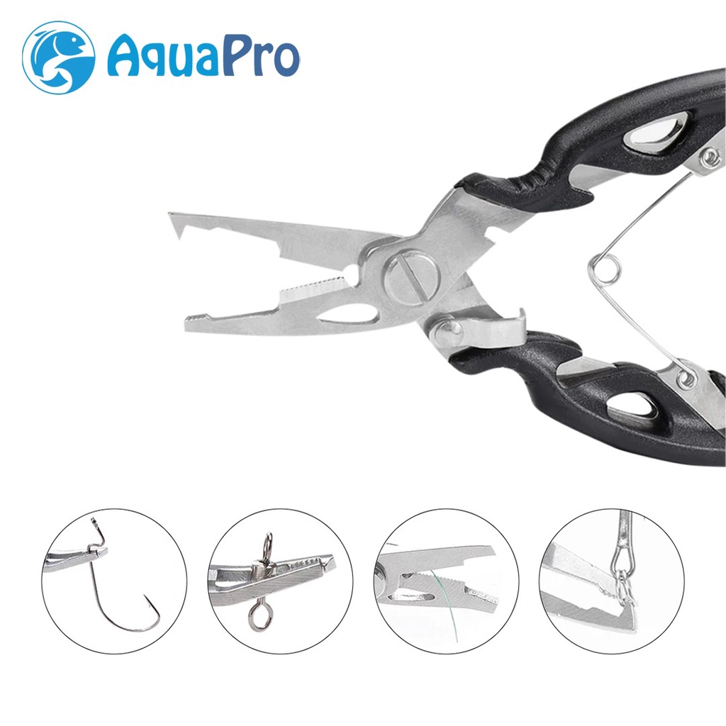 Aquapro Tang Gunting Kail Pancing Stainless Steel Fishing Hook Remover 2 Color 12cm Bahan Stainless-3