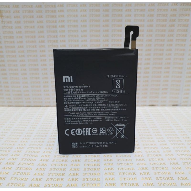 BATTERY BATRE BATRAI BATERAI XIAOMI REDMI NOTE 6 PRO BN48 ORIGINAL