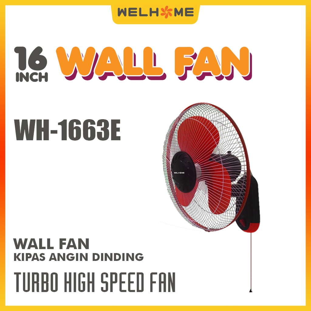 Welhome Kipas Angin Dinding Wh-1663E