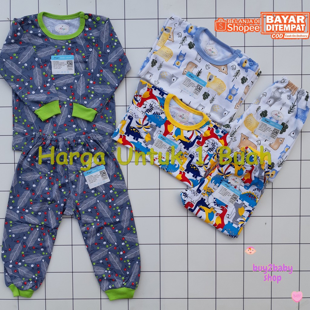 Setelan kaos panjang celana panjang bayi MIYO (All New Feb 2021 World Dino Series) 9-18 Bulan 1 PCS