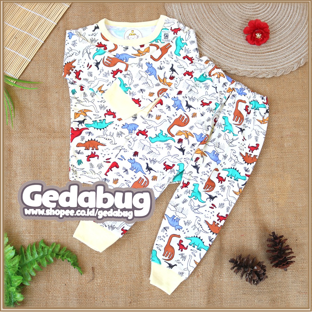 (1 Set) Piyama Bayi Kancing Pundak SNI Setelan Bayi Baby Lucky Setelan Baju + Celana Panjang IX