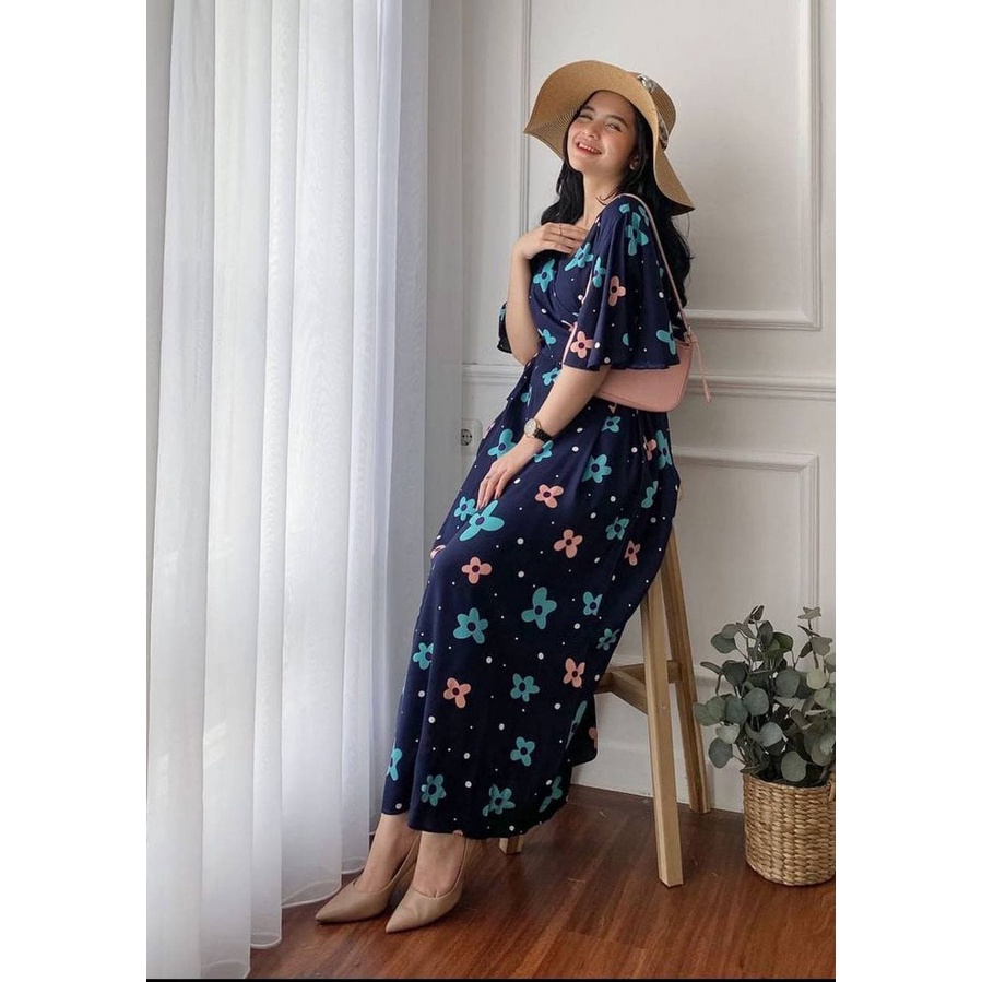 Dress Rayon Premium Home Dress Busui Fashion Korean Style Maxi Dress Kekinian