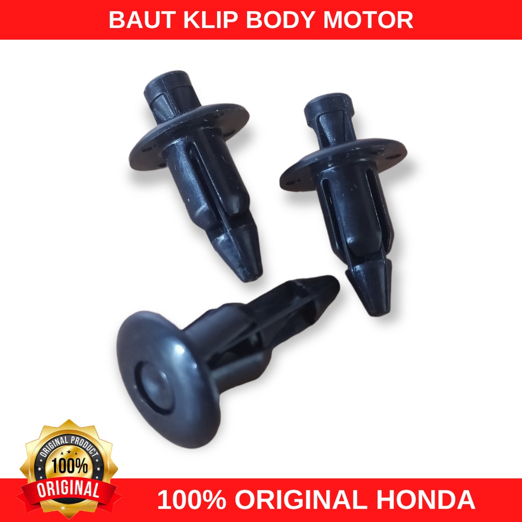 Baut Klip Body Motor Honda Original Vario Beat Nmax Yamaha Baut Rivet Motor Clip Baud Kancing Plastik PCX ADV Hitam