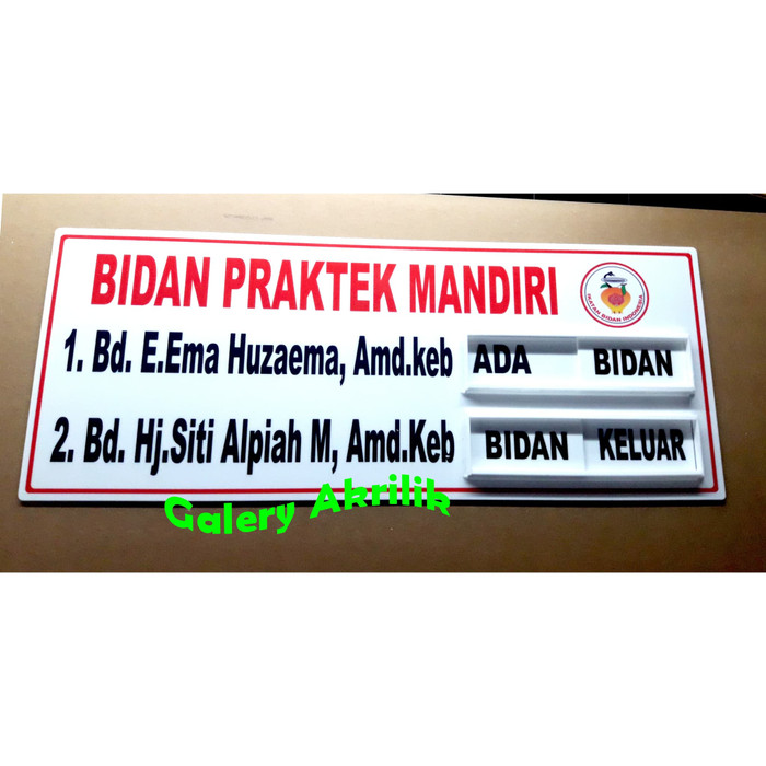 

SIGN BOARD ACRYLIC PAPAN NAMA DOKTER BIDAN ACKRILIK Keren