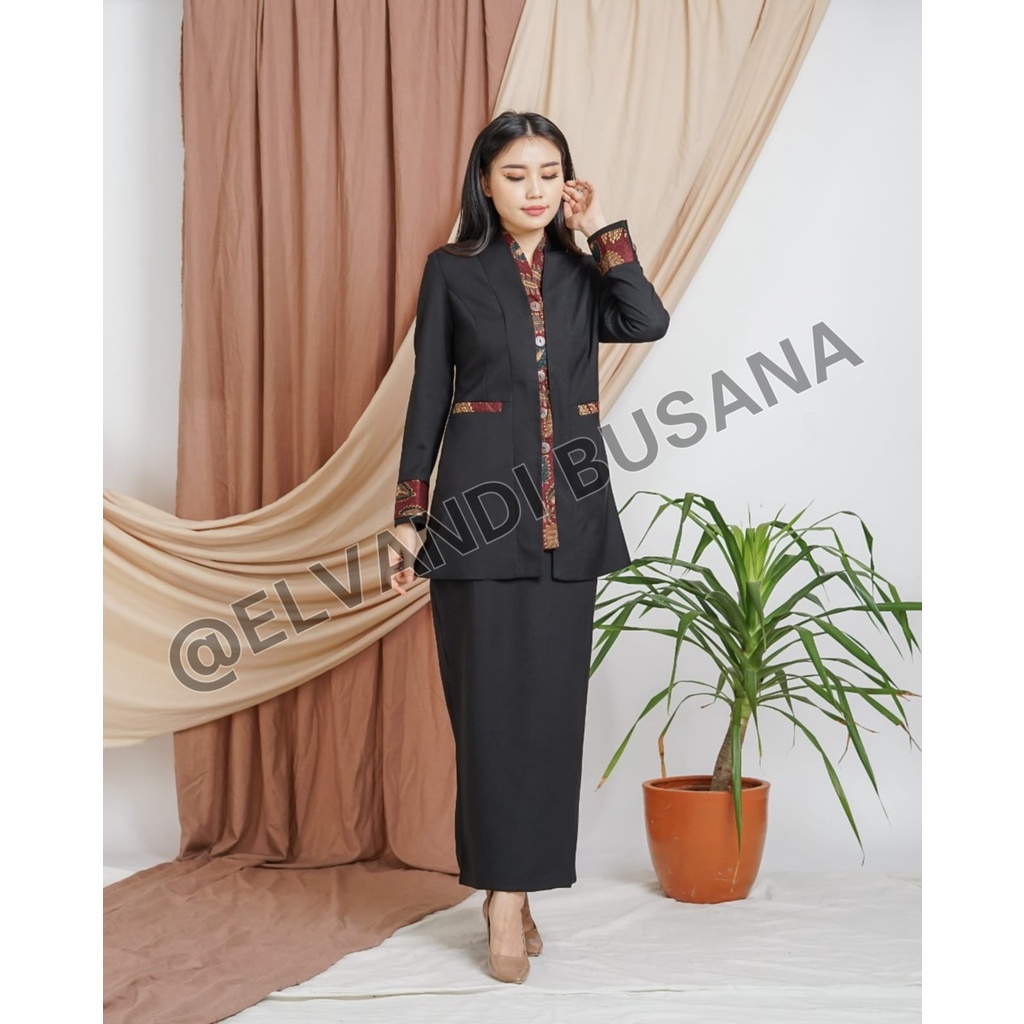 BLAZER WANITA LYNELLE / Seragam PNS / Blazer PNS / Baju PDH PNS Wanita / Baju Dinas Pemda Wanita / Baju Khaki PNS Wanita / Seragam ASN Wanita / Baju Guru Wanita - 5001 Hitam