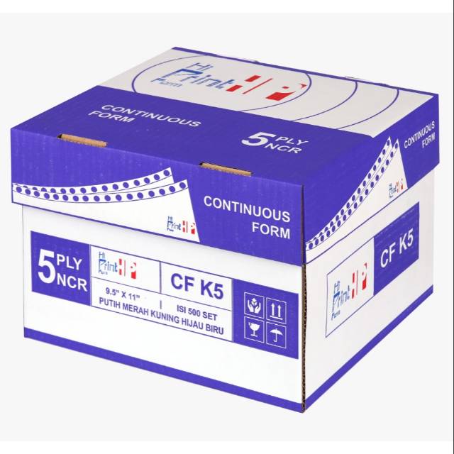 

RB CONTINUOUS FORM 5 PLY 9.5 x 11 HI PRINT ( ISI 500 SHEETS)