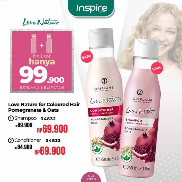 ORIFLAME SHAMPO + CONDITIONER (POMEGRANET&OAT)