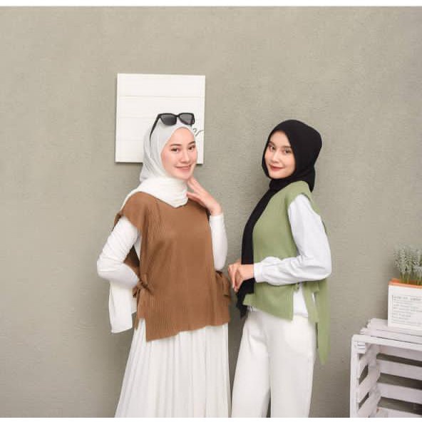 BEFAST - ZEC OOTD Wanita Rompi MEZHA / RJT Wenda jalur Knit Vest Outer / Rompi Luaran Wanita