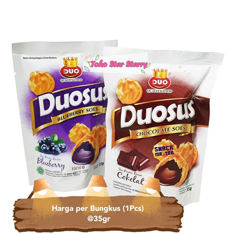 

[Per Pcs] Duosus soes coklat 35Gram / Blueberry Soes blueberry/coklat soes/ duo sus duo soes duosoes Snack Viral Halal MUI