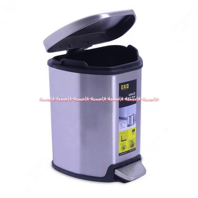 Eko Grace Step Bin Pedal 5 Liter Tong Sampah Model Injak Kaki Bertahap Stainless Steel