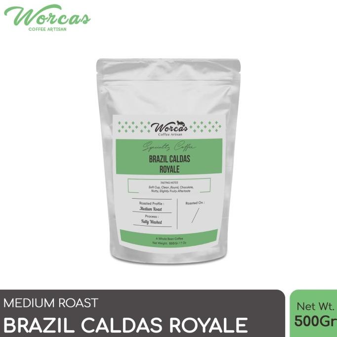 

WORCAS Arabica Brazil Caldas Royale 500 Gram - Medium Roasted Coffee -Diskon Besar