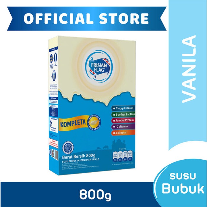 

Frisian Flag Kompleta Susu Bubuk Vanila 18X800Gr
