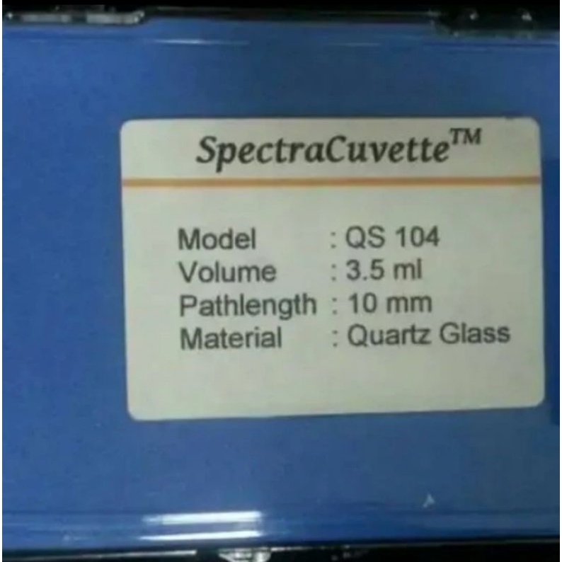 Cuvette Quartz QS 104 Pathlength 10 mm (pack isi 2)