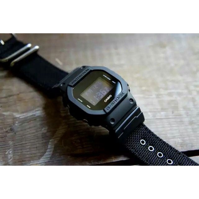 NEW SERIES !!!! JAM TANGAN PRIA GSHOCK CASIO DW 5600 BBN TALI KANVAS