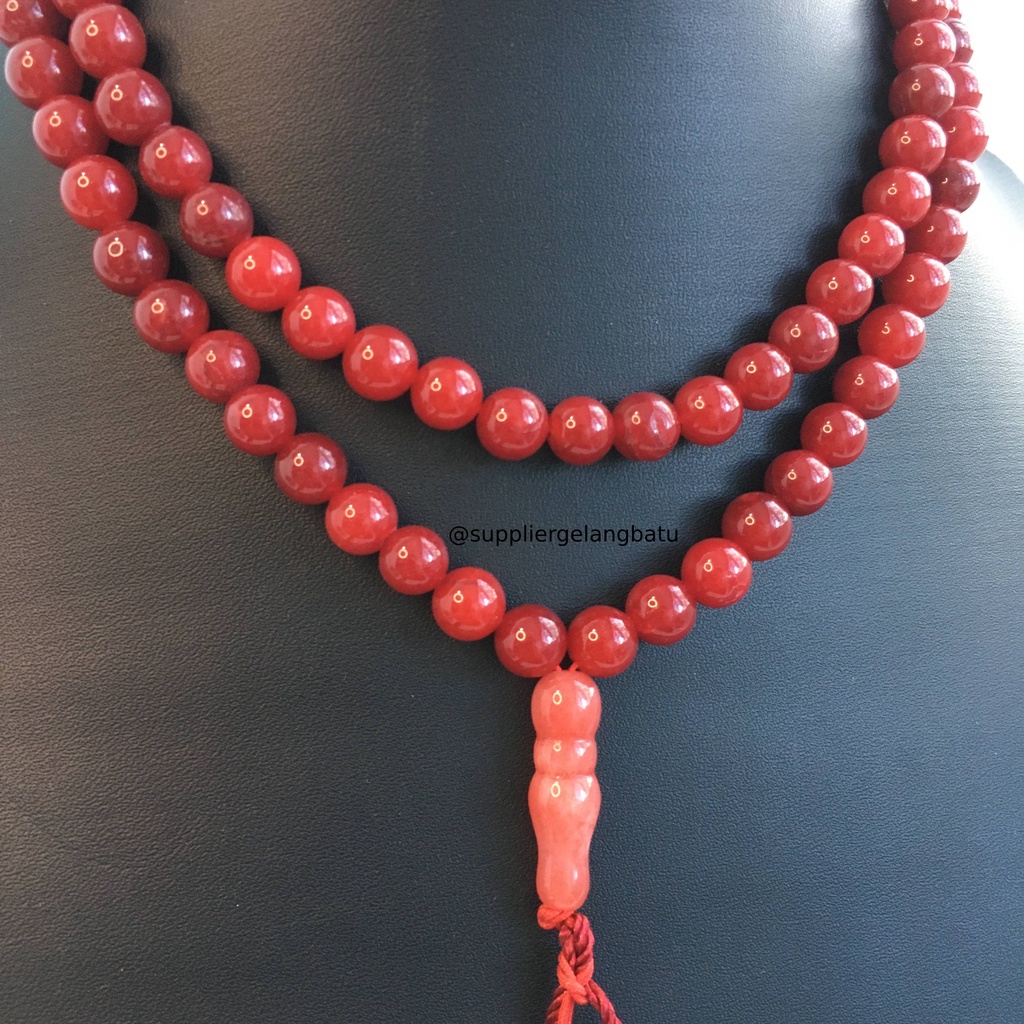 tasbih batu RED MARJAN 8mm 99 butir premium tasbeh 8mm akik merah