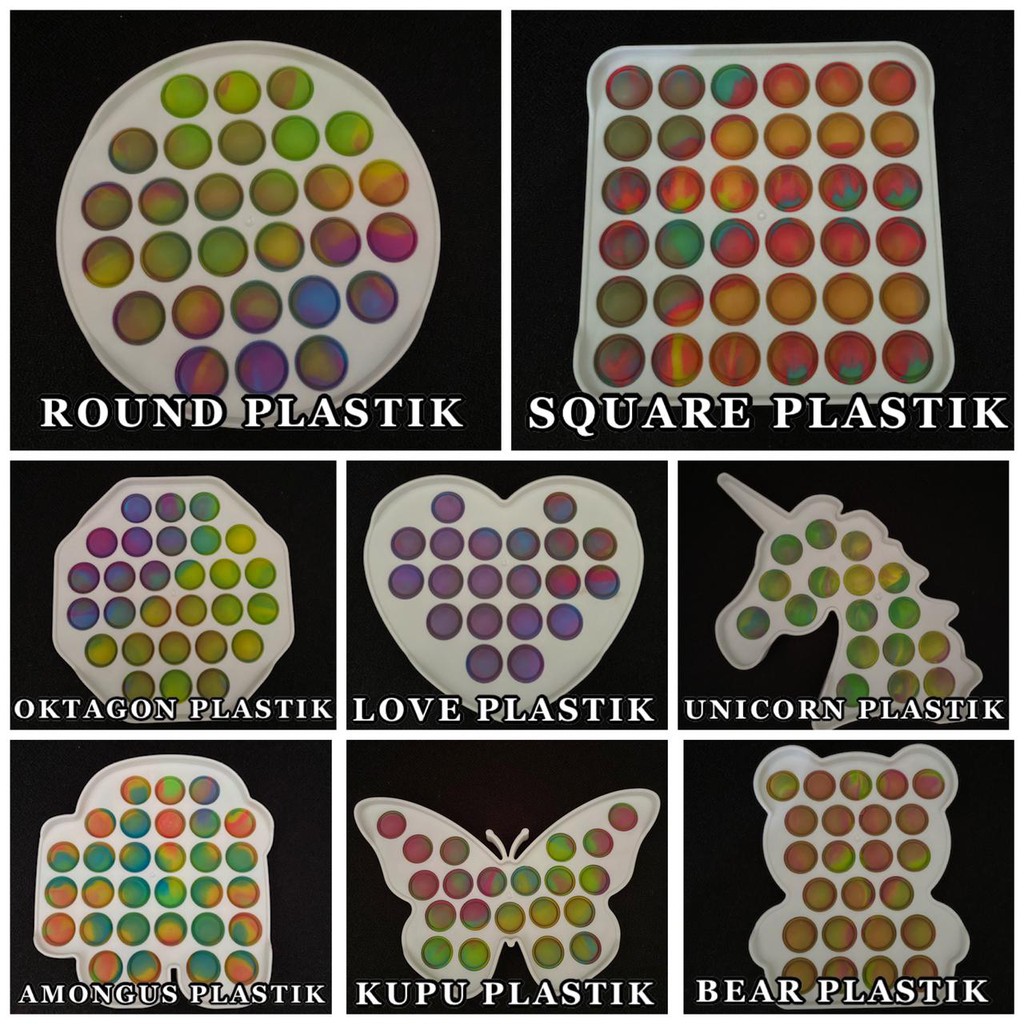 CR CM-P19 Fidget Toys Pop It PLASTIK Gelembung Dorong Permainan Anak Papan Pelangi Populer-4